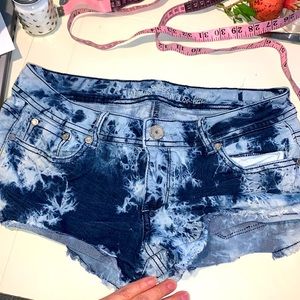 Almost Famous denim shirt shorts size 9